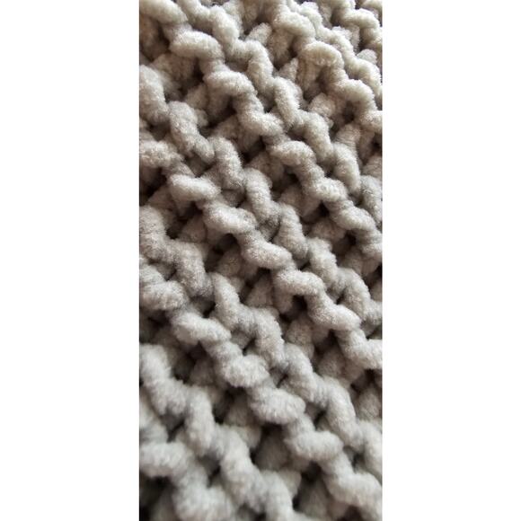 POL V-Neck Oversized Chenille One Pocket Knit Pullover Sweater Women Size S Gray - Picture 5 of 5